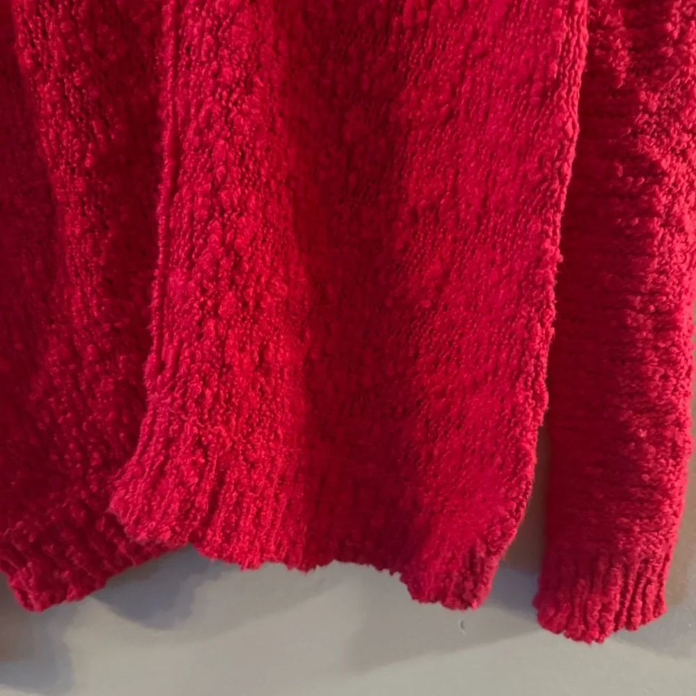 Free People Womens Pullover Sweater Red Long Sleeve V Neck Inside Out S/p Dc - Picture 11 of 12